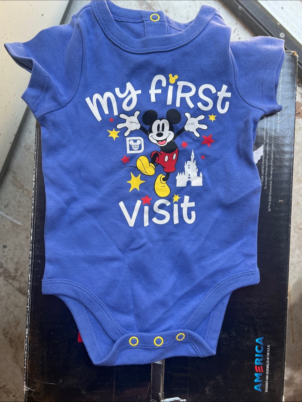 Disney Navy Baby Bodysuit with Colorful Mickey Graphic